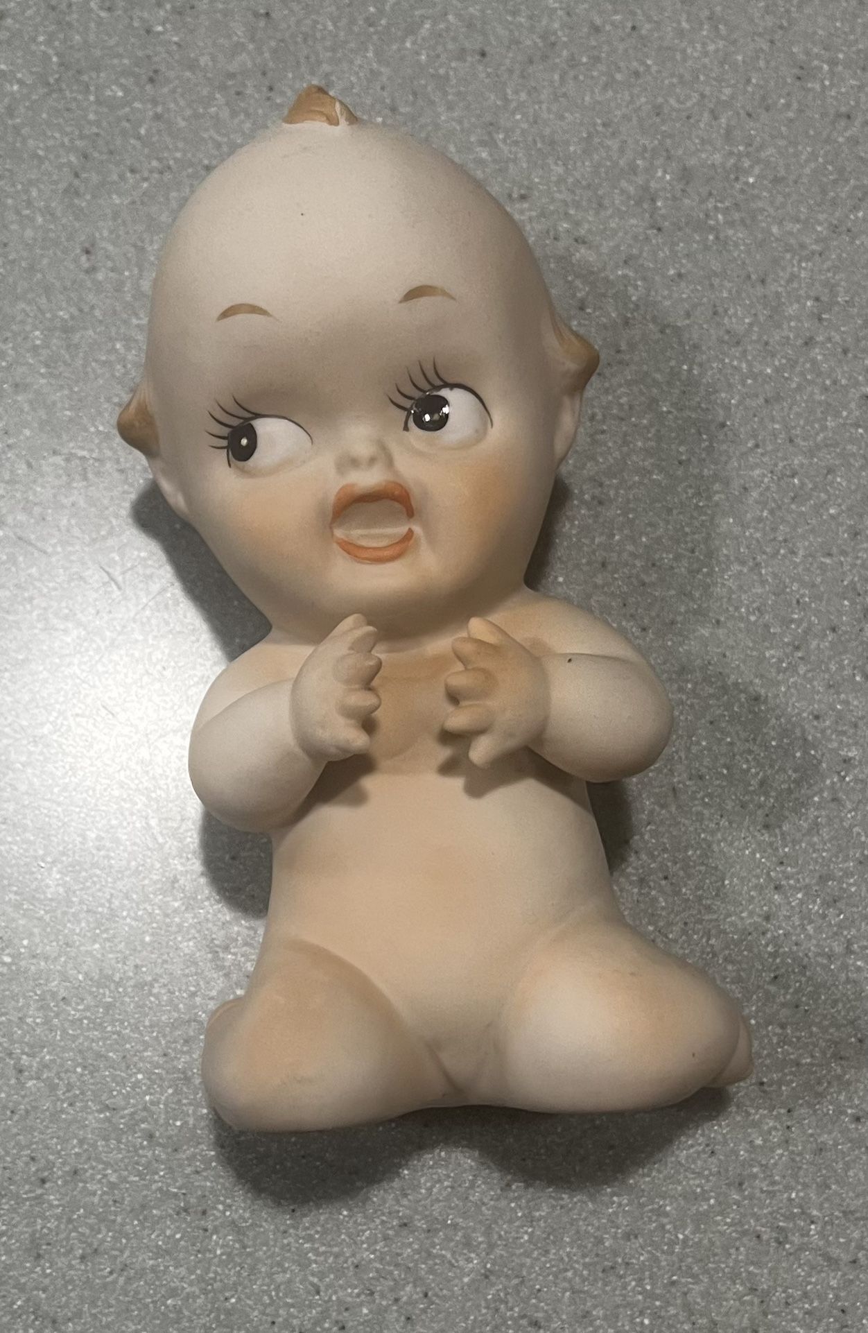 Vintage Norcrest China Baby Kewpie Doll Figurine – Bisque Porcelain – 4.75” Tall.