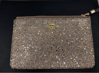COACH Gold Glitter Wristlet