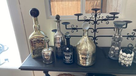 Halloween Glass Bottle Decor