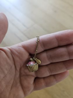 Pink Cupcake Necklace 