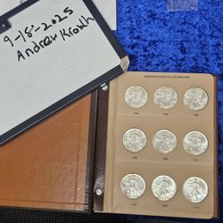 25 American Silver Eagles In Book Display