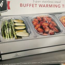 3-pan Stainless Steel Buffet Warming Tray