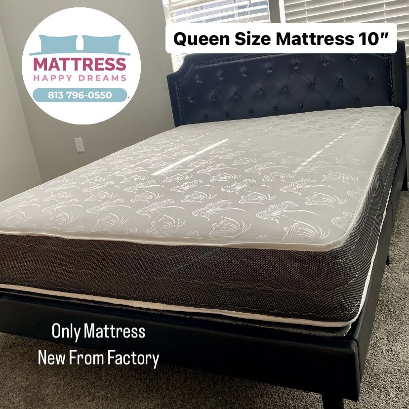 Queen Size Mattress 10 Inches Thick Excellent Comfort Also Available: Twin, Full And King New From Factory Delivery Available