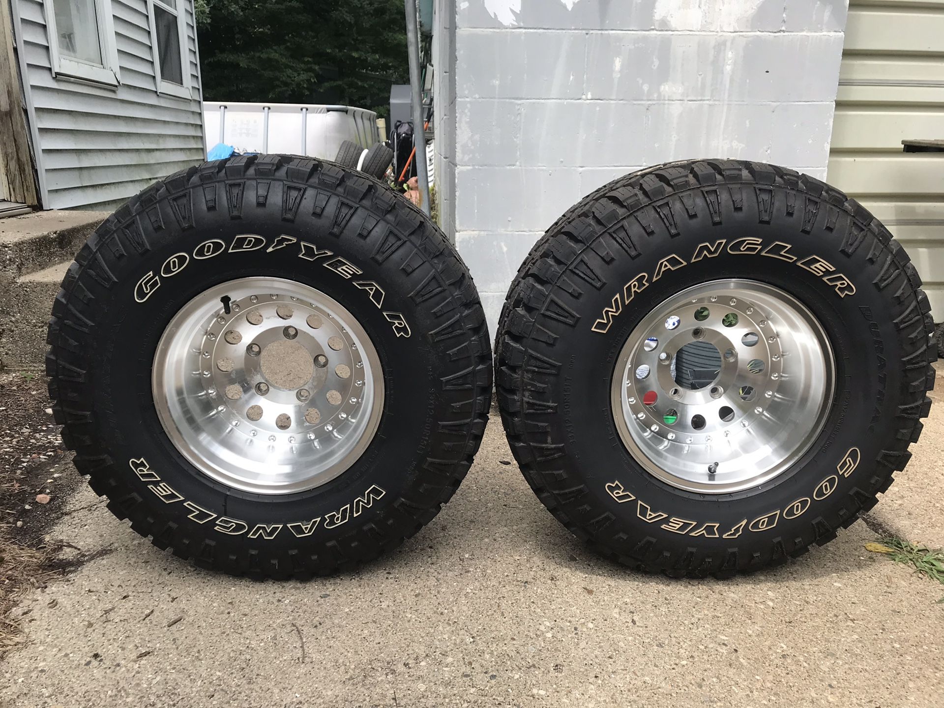 Goodyear wranglers 33x12.5x15 tires and rims 4 sale