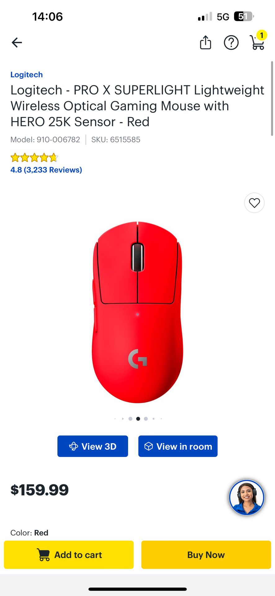 Logitech G Pro Superlight Gaming Mouse 