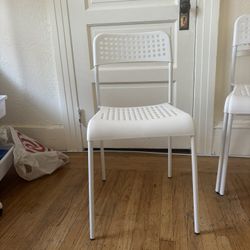 IKEA ADDE Chair, 4 White Chairs