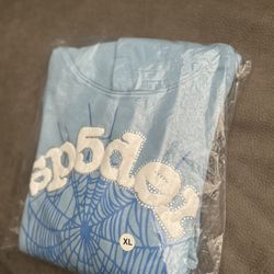 Sp5der Sky Blue Hoodie 