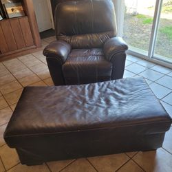 Recliner And Oversized Ottoman 