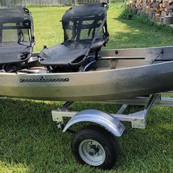 2017 NuCanoe Frontier 12 Fishing Kayak w/ trailer and more.