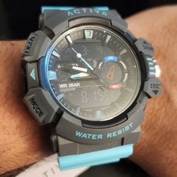Activa Vord by Invicta 49mm Digital and Analog Light Blue Watch