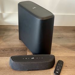 Polk MagniFi Mini AX Sound Bar + Wireless Subwoofer – Home Theater Audio, Black