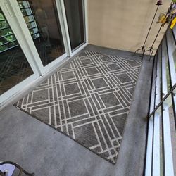 Mohawk Home Geometric Blocks Trellis Area Rug – Walnut/Cream – Approx. 5' × 7'