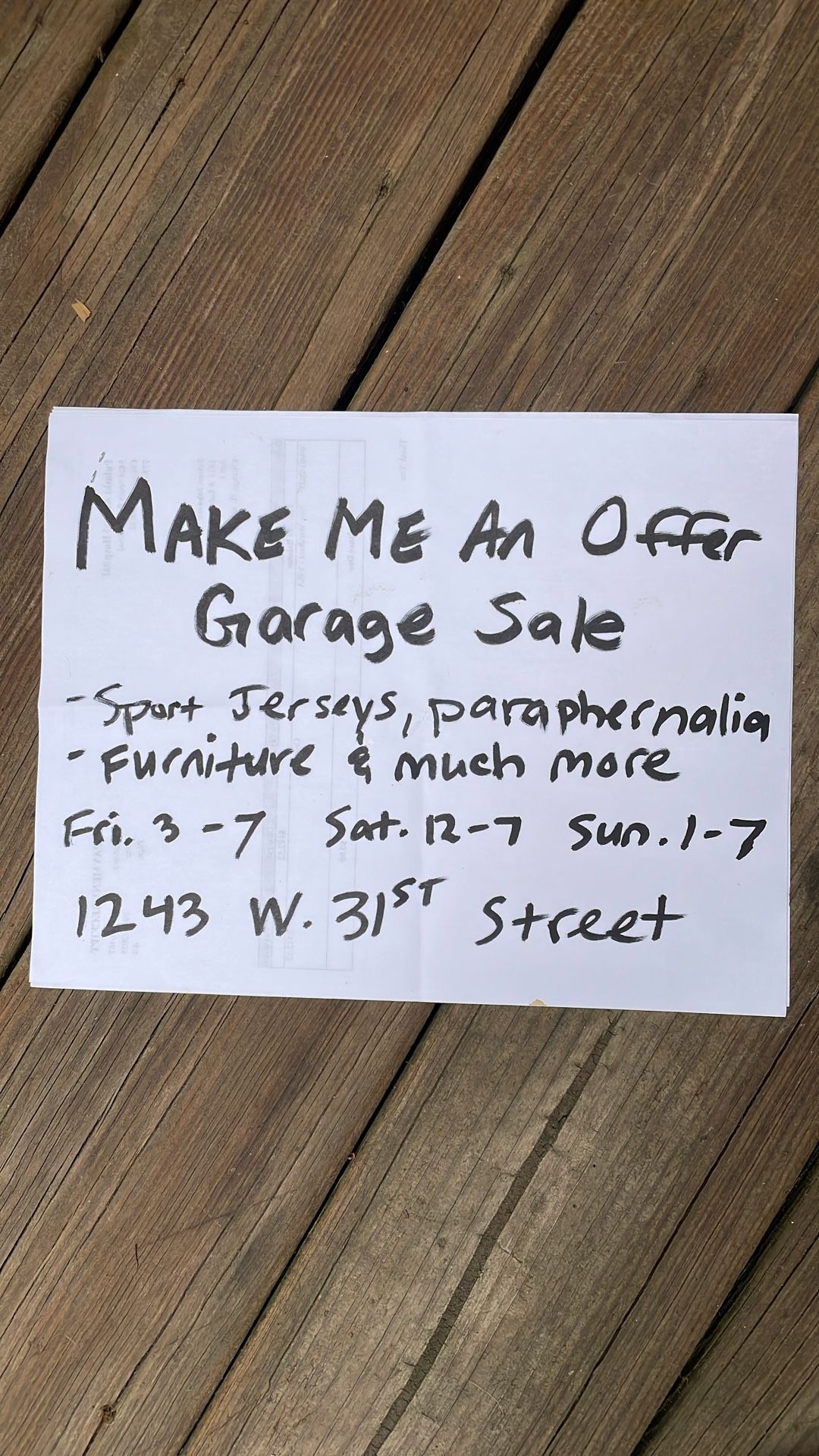 Make Me An Offer Primo Garage Sale