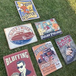 Metal boomer signs
