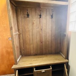 Entryway Hall Tree With Storage Bench / Shoe Storage 