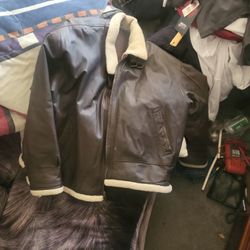 Leather Vintage Flight Jacket Cotron Inside 