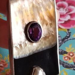 Sterling Silver Amethyst & Mother-of-pearl pendant