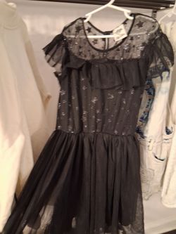 Girls Black Lace Dress or Halloween Costume