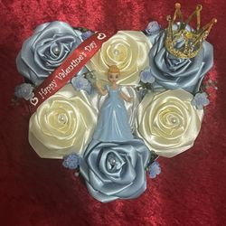 Heart Handmade Ribbon Rose