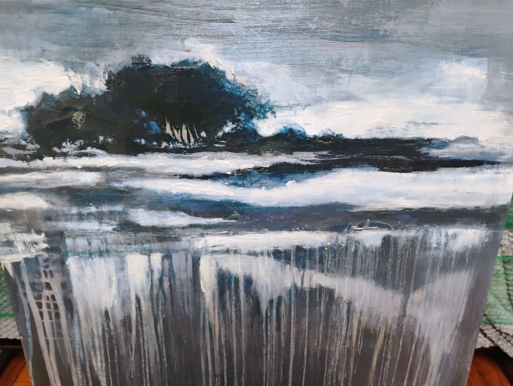 Blue Canvas Island $20. . 30x30 Mercana canvas Painting