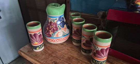 Mexican water clay pitcher