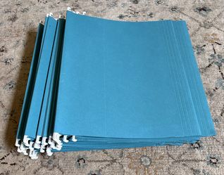 Lot of 35 Blue Hanging File Folders Standard Letter Size