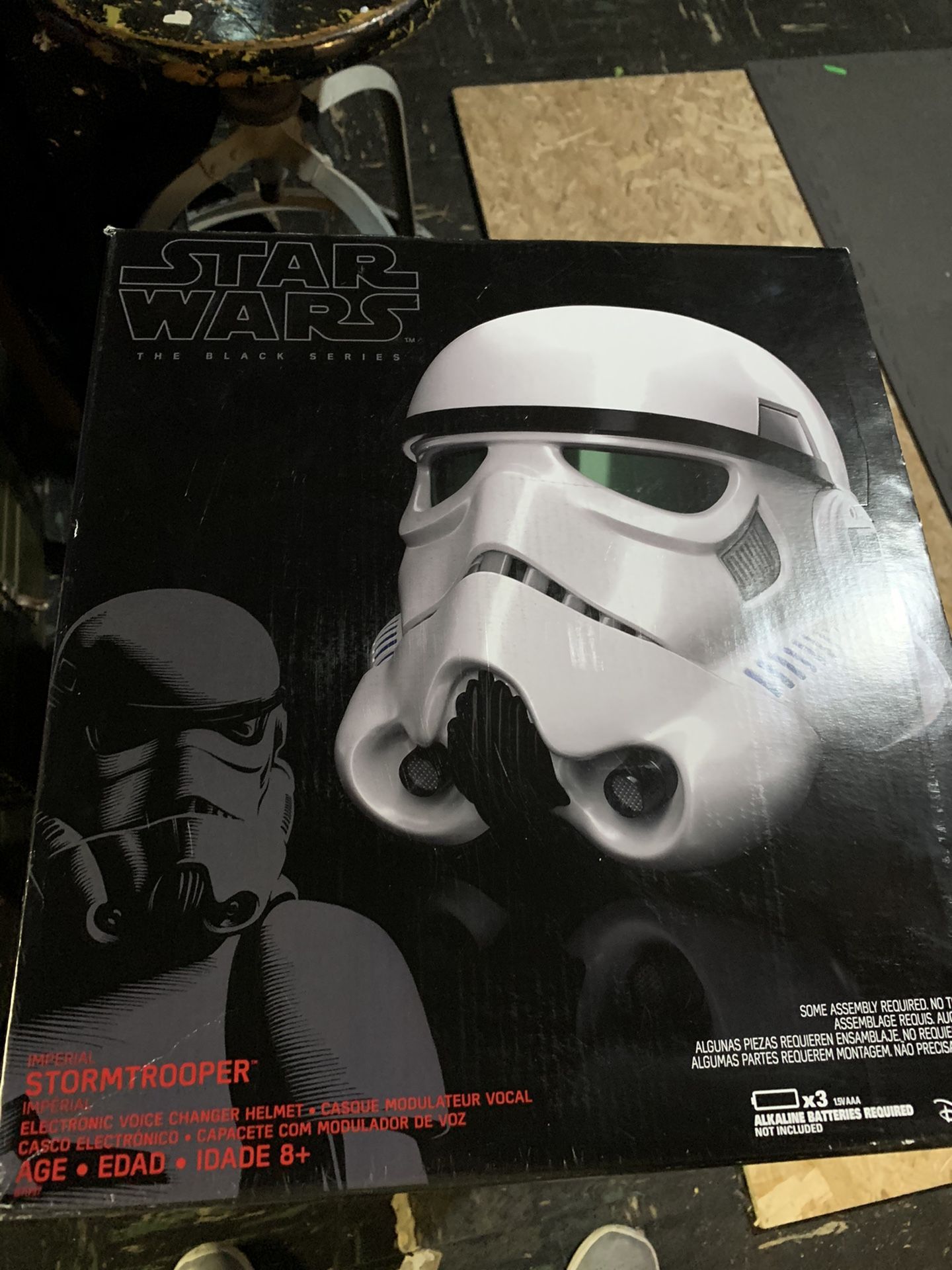 Storm trooper helmet with a voice changer