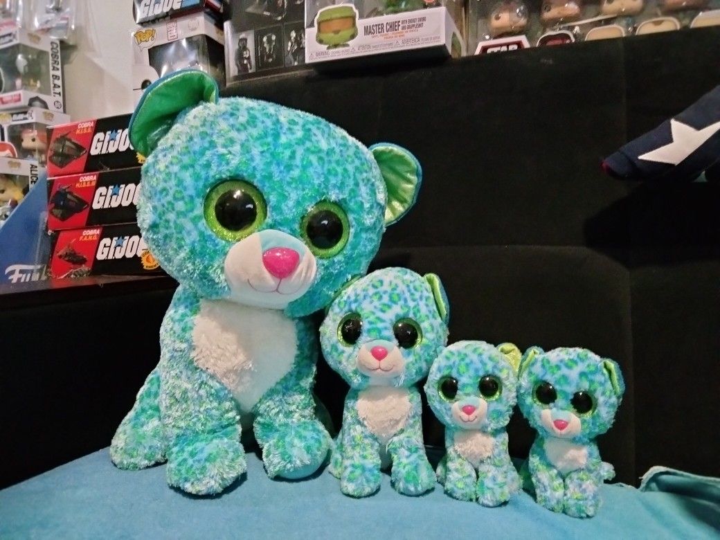 Ty Blue Green Spotted Leopards