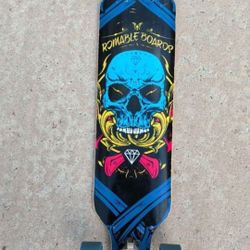 RIMABLE Drop-Through Longboard (41 Inch, Blue Skull)