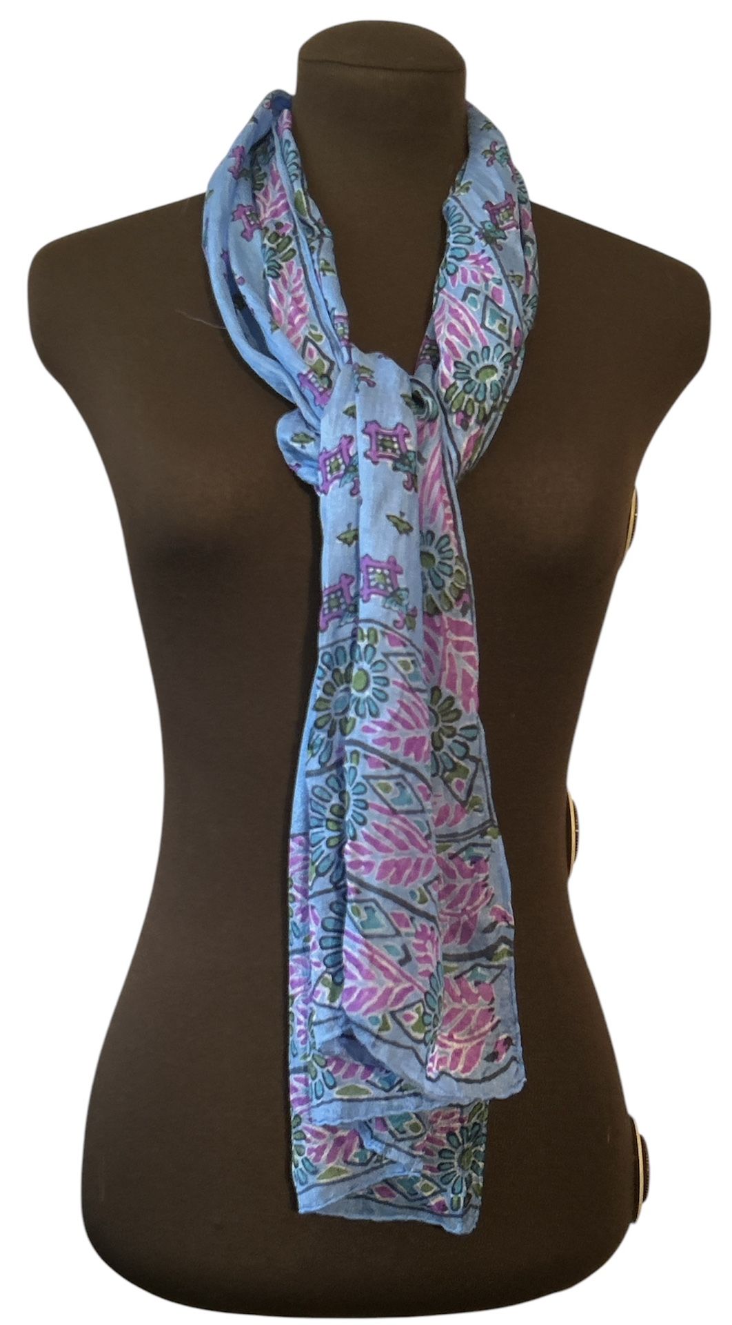 Scarf ~ Purple Blue Green Silk Preowned Exc