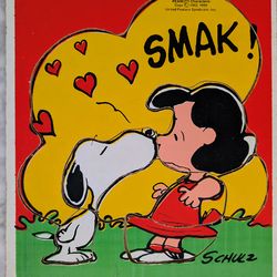 Vintage Playskool 1958 Wooden Peanuts Snoopy Puzzle “SMAK!” 8 Pc #230-07 Schultz