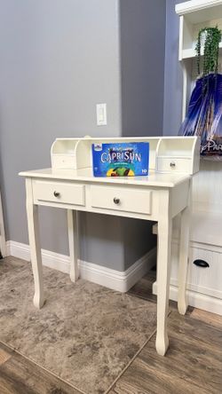 White vanity desk