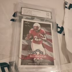 PGA 10 Gem Mint 2020 Leaf All American Jonathan Taylor Rookie Card 