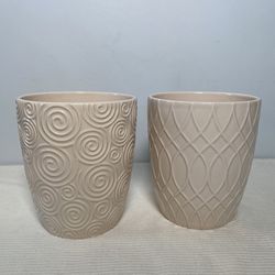 Two Pottery Pots For Plants 