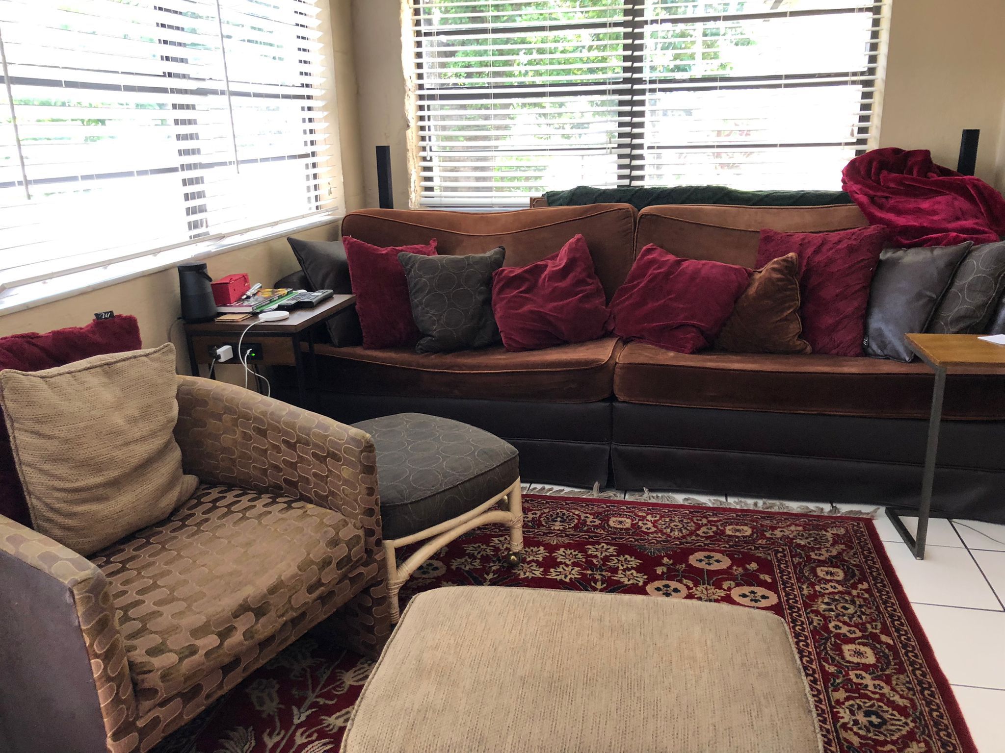 free Sofa, Beds, Three Ottomans
