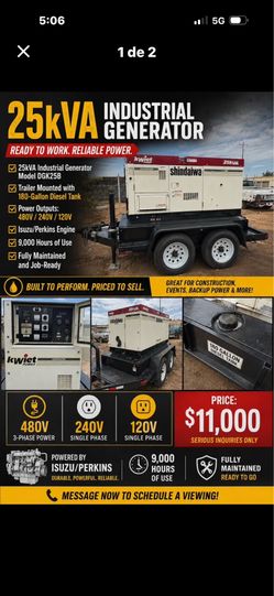 Industrial generator for sale