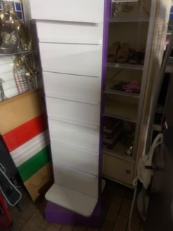 Double Sided White and Purple Display Rack
