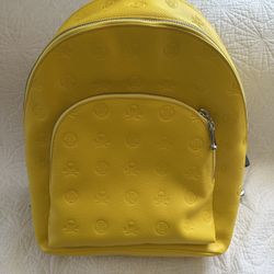 G/Fore  Yellow Embossed Skull &  Tees Leather Backpack Unisex