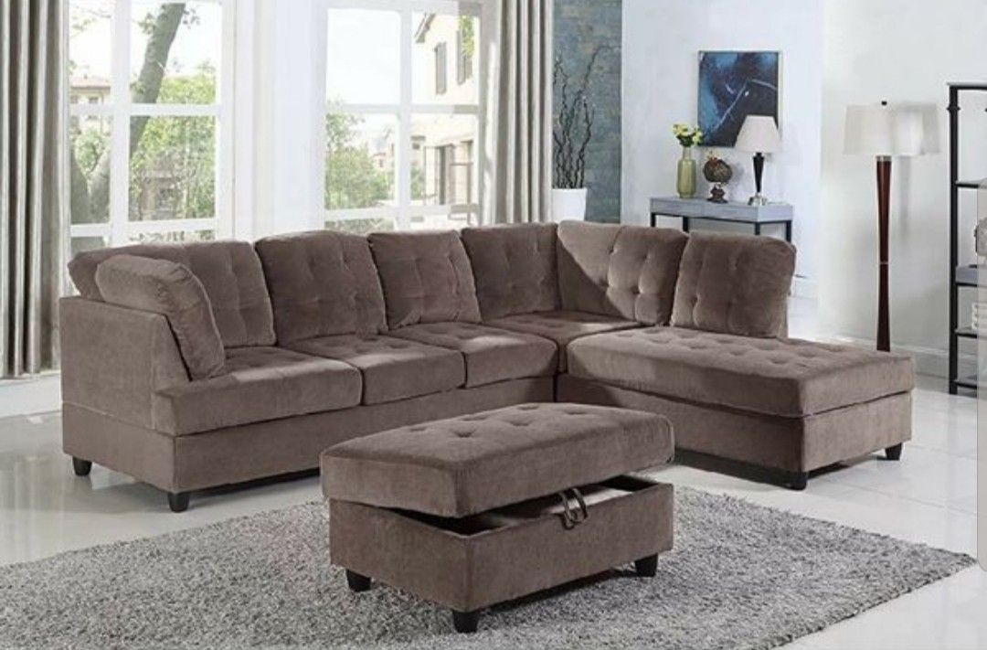 Sectional and ottoman
