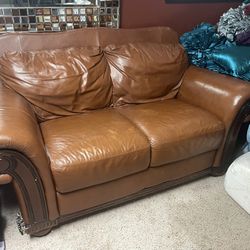 2 Leather couches/Love Seats $125.00 For both!