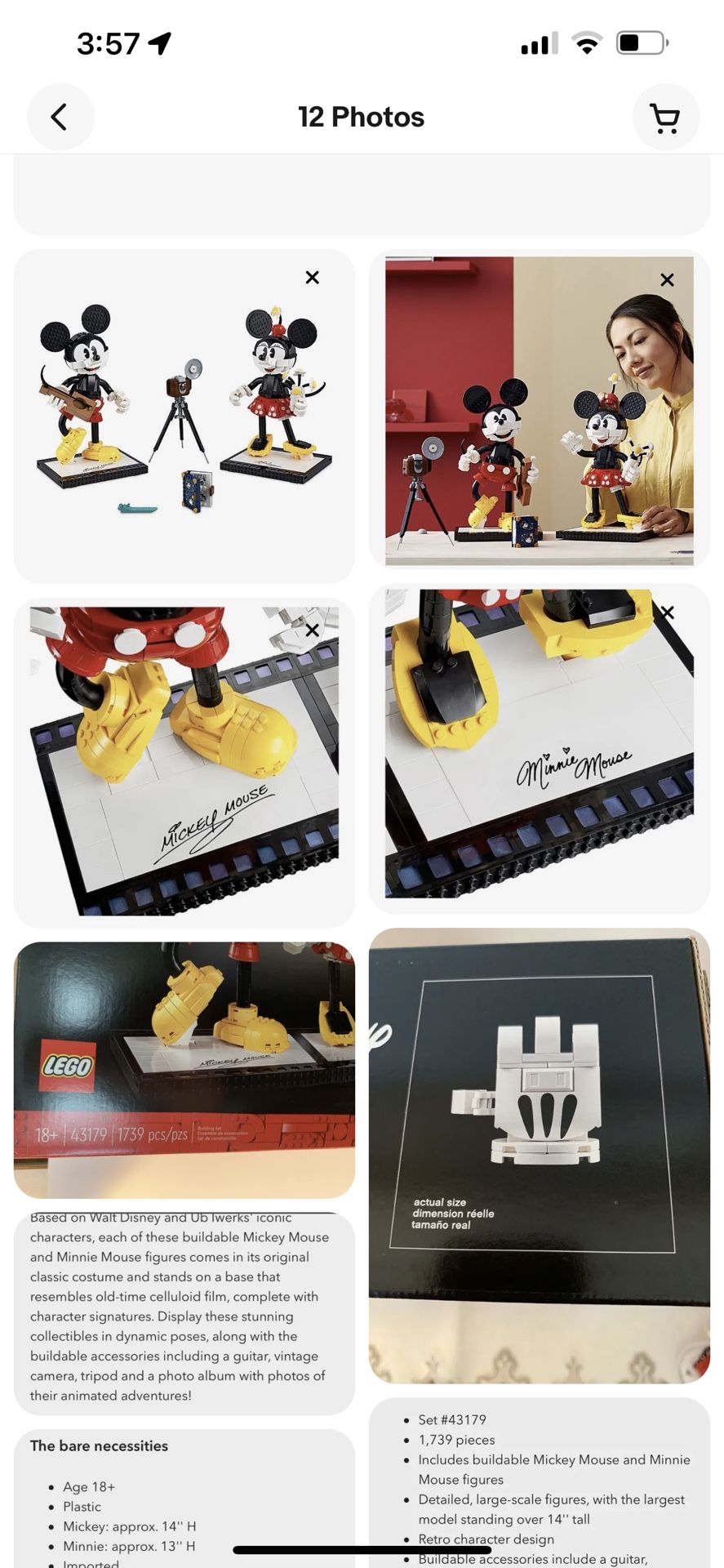Disney LEGO Set 43179 Mickey Mouse Minnie mouse Rare Collectable