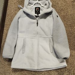 1 Madison Expedition Grey Hooded Teddy Jacket Size  Medium 