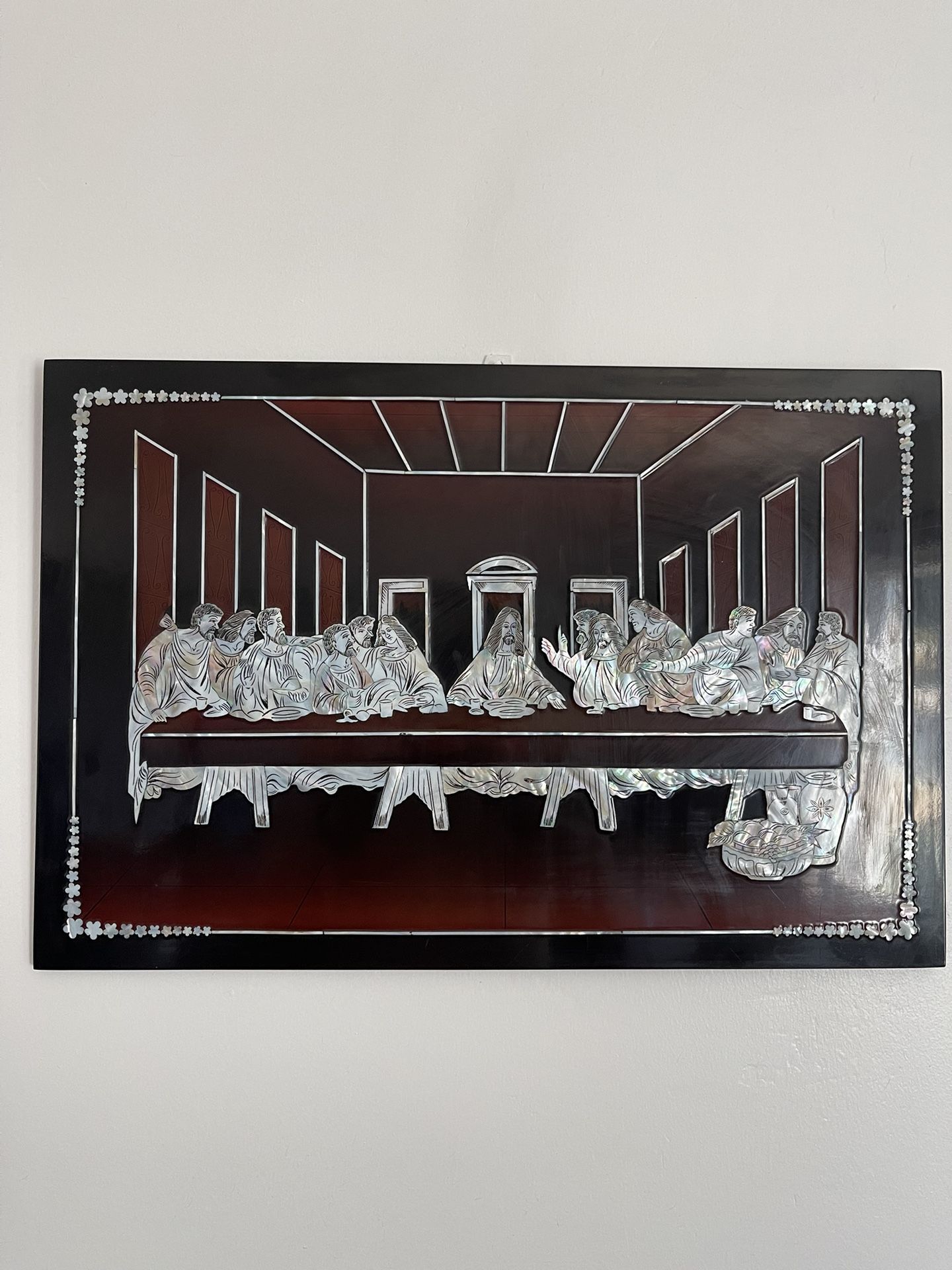 Last supper Mother of Pearl inlay.