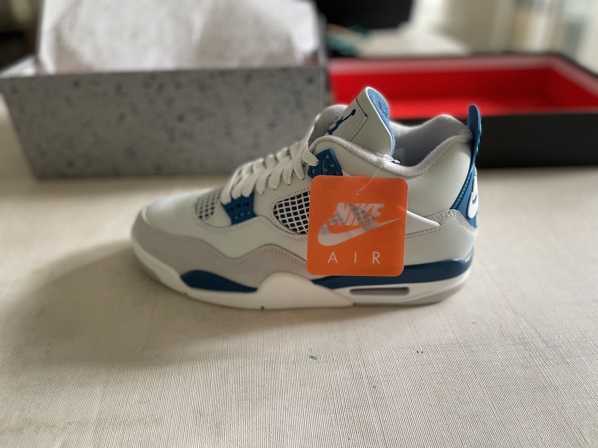 2024 Jordan 4 Retro- Off White/Military Blue— 9.5–Release May4th 