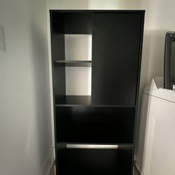 Black Storage Bookcase