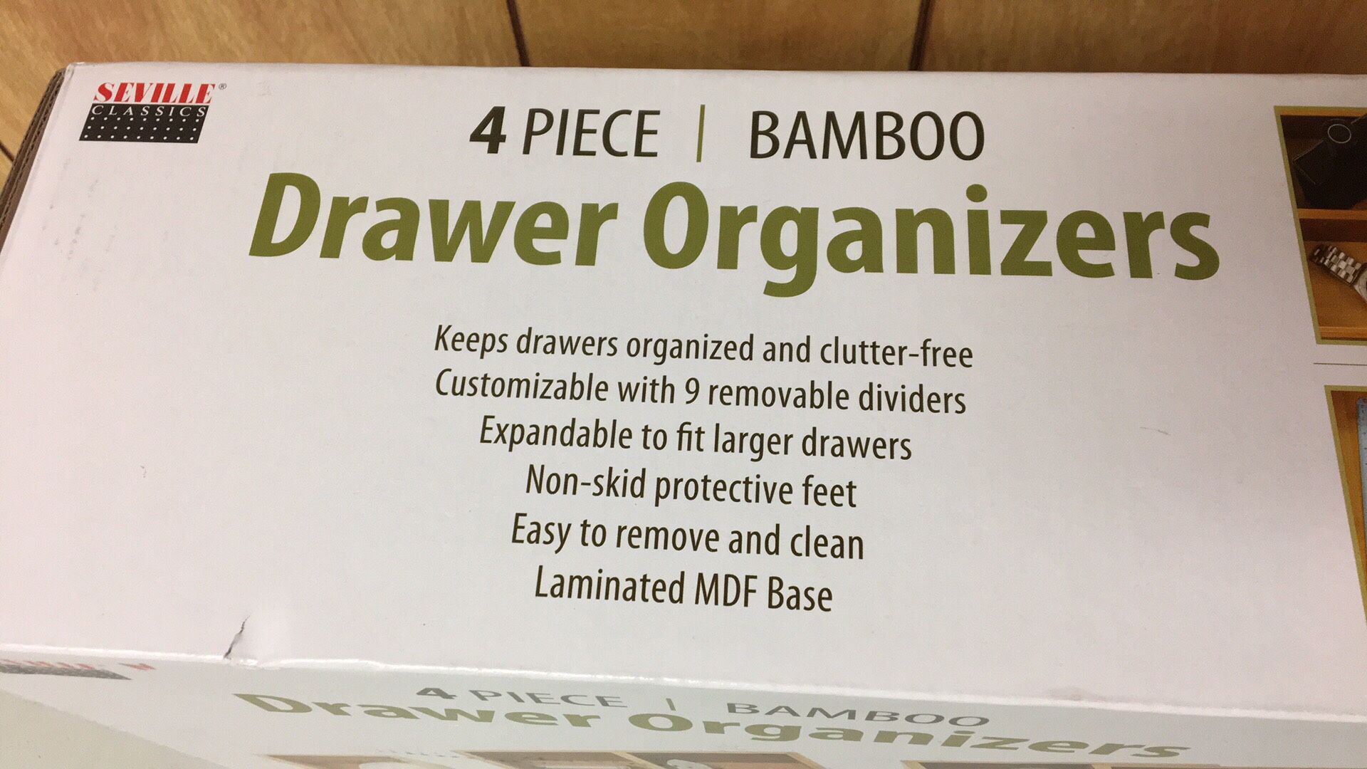NEW Drawer Organizer Bamboo 4 piece