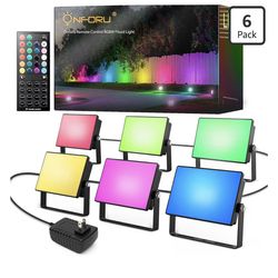 Onforu RGBW Flood Lights Outdoor Remote Control, Color Changing LED Landscape Lights, IP65 Waterproof Uplights for Events, Uplighting for Halloween Ch