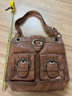 Guess Brown Embossed Shoulder Bag