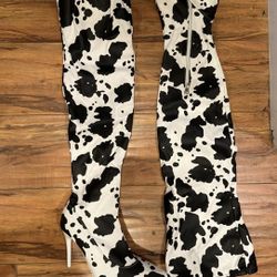 Never Worn New Cow Print Boots