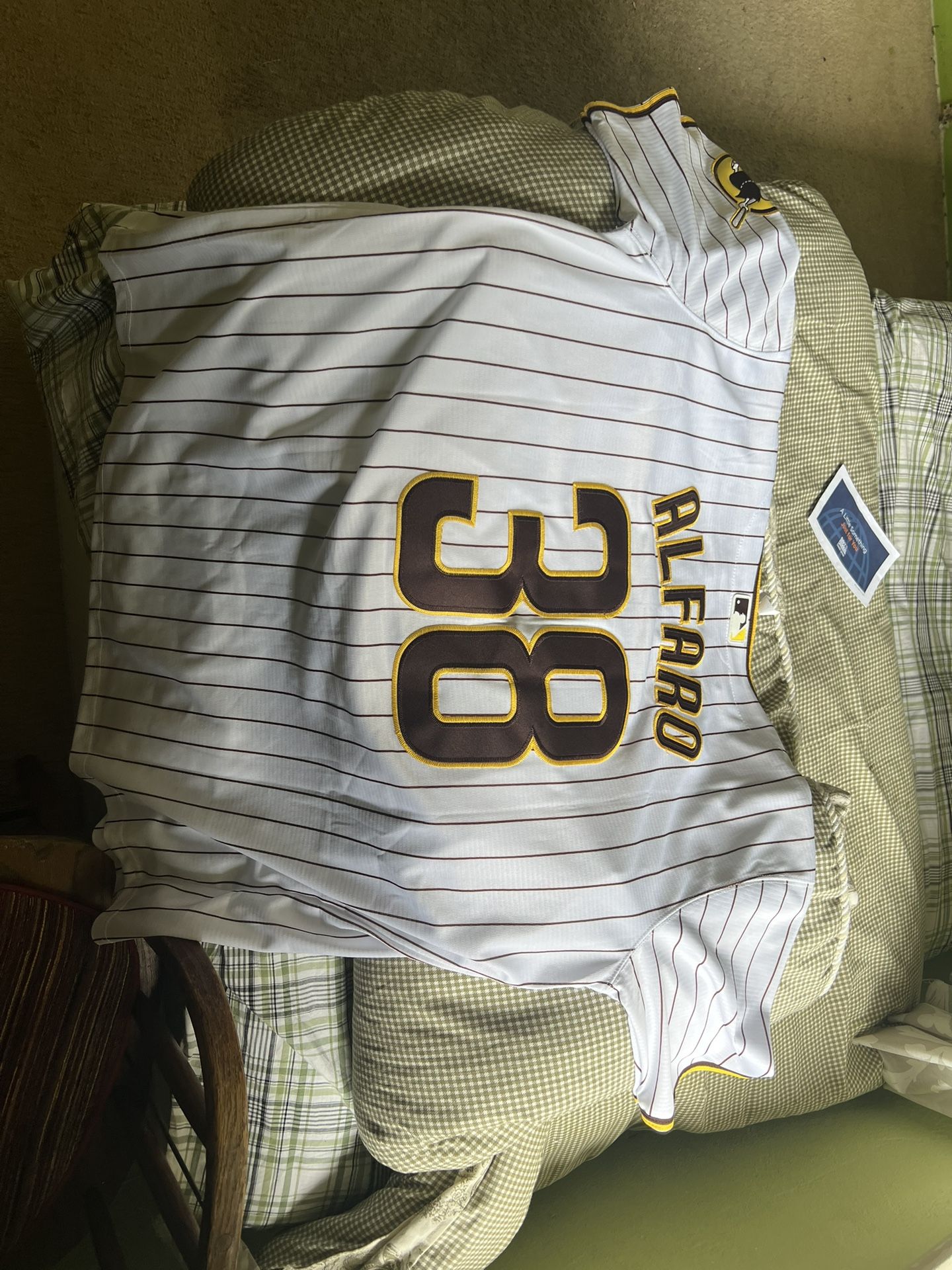 New San Diego Padres Jersey Jorge Alfaro Fan Favorite White Pinstripes  LFGSD Men’s XL (two Available) for Sale in San Diego, CA - OfferUp